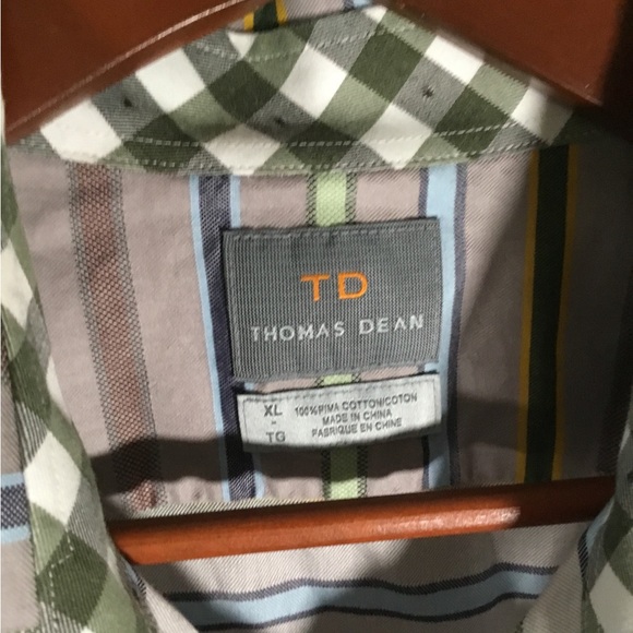 Thomas Dean men’s multi-color dress shirt XL - Picture 3 of 6